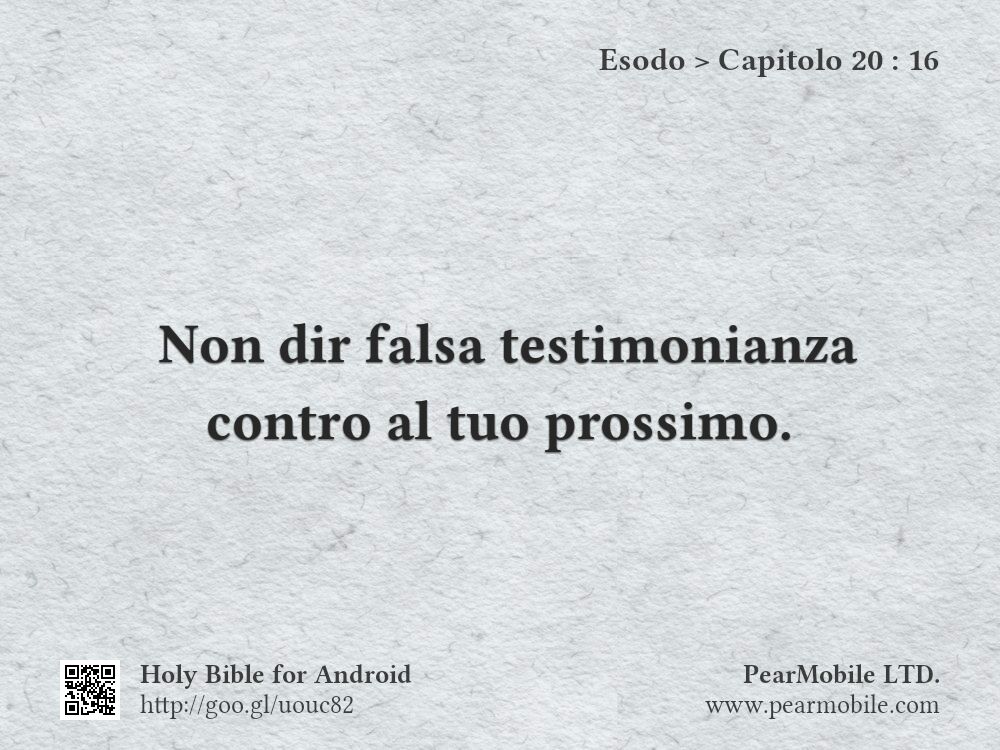 Esodo, Capitolo 20:16